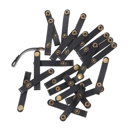 Tofficu 24 Stück Teiliges PU Leder Kabel Organizer mit Knopfverschluss Weiche Kabelhalter für Datenkabel Praktisches Kabelmanagement für Schreibtisch und Büro Langlebig und Einfach zu von Tofficu