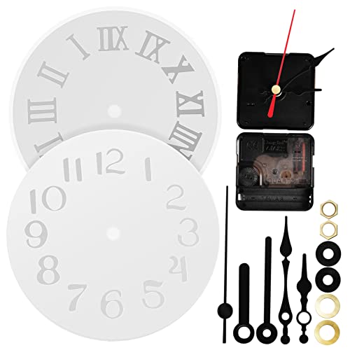 Tofficu 2Sätze Uhrform Silikonformen Uhrmechanismus Mit Uhrzeigern Und Motor Für Bausätze Zum Selbermachen Ersatzteile Für Wanduhr Und DIY Uhrprojekte von Tofficu