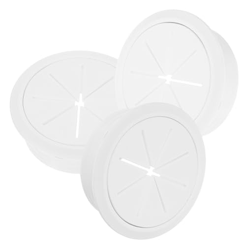 Tofficu 3 Stck. Kabellochabdeckung Schreibtisch Stecker Desktop-drahtlochabdeckung Desktop-kabellochstopfen Drahtlochstopfen Runde Drahtlochabdeckung Plastik Pp Weiß von Tofficu