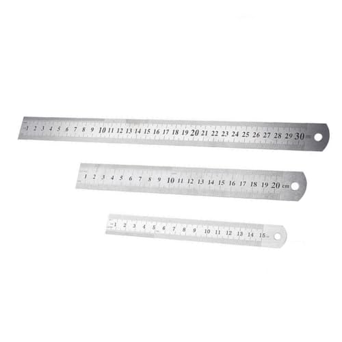 Tofficu 3 Stück Doppelseitiges Edelstahl Lineal Präzisionsmaßstab Rostfrei Robust für Schule Technik Büro Messwerkzeug Einfachen Aufbewahrung Tofficu 3 Stück Doppelseitiges Edelstahl Lineal Präzisionsmaßstab Rostfrei Robust für Schule Technik Büro Messwerkzeug Einfachen Aufbewahrung von Tofficu