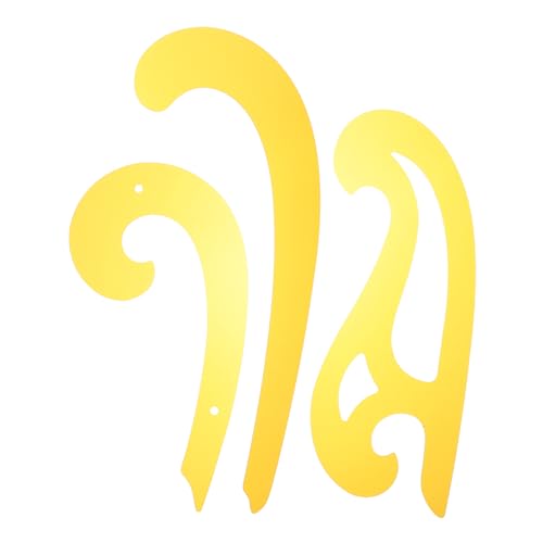 Tofficu 3 Stück Teiliges French Curve Lineal Set Flexibel Leichtes Kunststoff Zeichenschablonen Set mit Kreisen Dreiecken für Modedesign und Grafikdesigner von Tofficu