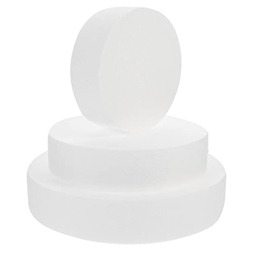 Tofficu 3 Stück Teiliges Schaumstoff Kuchen Modell Wiederverwendbare Runde Tortendummies Sichere Dekorationsgrundlage für Partydeko und Tortendeko für Übung und Hochzeitsattrappen von Tofficu