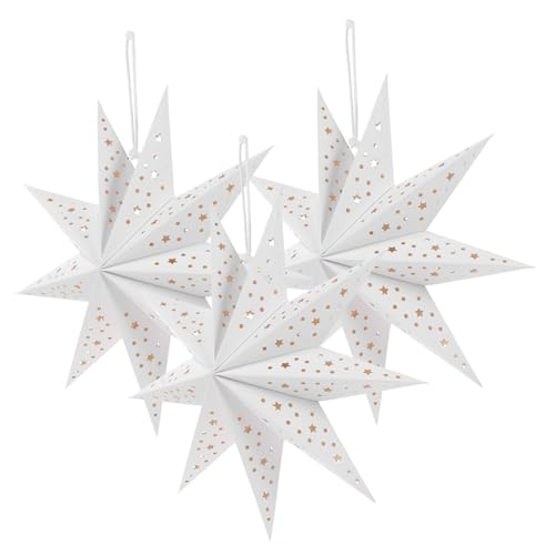 Tofficu 3 Stück Weihnachtliche Papierlampenschirme Neun Spitzen Sterne Laternen Lampenschirm für Zuhause Party Deko Langlebig und Einfach Aufzuhängen Tofficu 3 Stück Weihnachtliche Papierlampenschirme Neun Spitzen Sterne Laternen Lampenschirm für Zuhause Party Deko Langlebig und Einfach Aufzuhängen von Tofficu