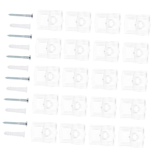 Tofficu 30 Sätze Glasplattenhalter Clips Transparent Kunststoff Glasregal Halterung Spiegelbefestigung Langlebig Sicher für Bad und Wohnräume von Tofficu