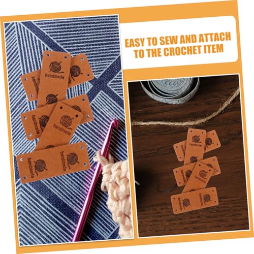 Tofficu 30 Stück Teiliges Handmade Lederlabels mit Löchern zum Annähen Flexible Langlebige Dekorationsetiketten für Kleidung Häkelprojekte Mützen Taschen und DIY näharbeiten in Braun Tofficu 30 Stück Teiliges Handmade Lederlabels mit Löchern zum Annähen Flexible Langlebige Dekorationsetiketten für Kleidung Häkelprojekte Mützen Taschen und DIY näharbeiten in Braun von Tofficu
