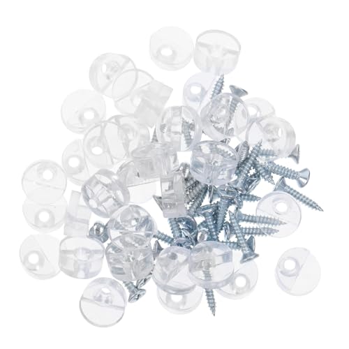 Tofficu 30 Stück Transparente Clips für Schranktüren Praktische Halterungen zur Befestigung von Spiegeln und Glasplatten für Kleiderschränke und Möbel von Tofficu