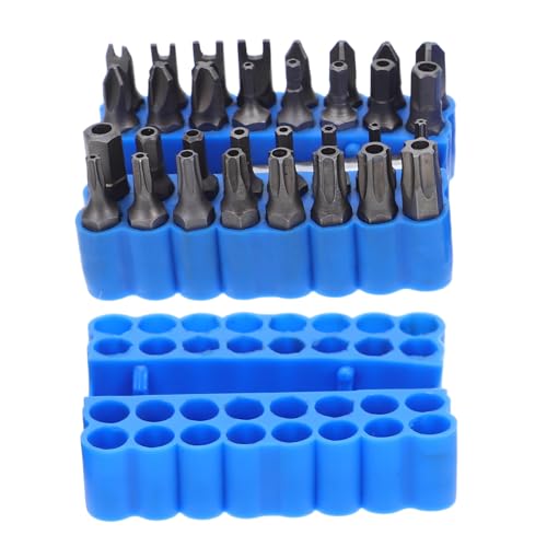 Tofficu 33 Teiliges Sicherheits bit set mit Magnetischem Verlängerungs bithalter Manipulationssichere Star wing Sicherheitsbits Kompatibel für Akkuschrauber und Bohrmaschinen von Tofficu