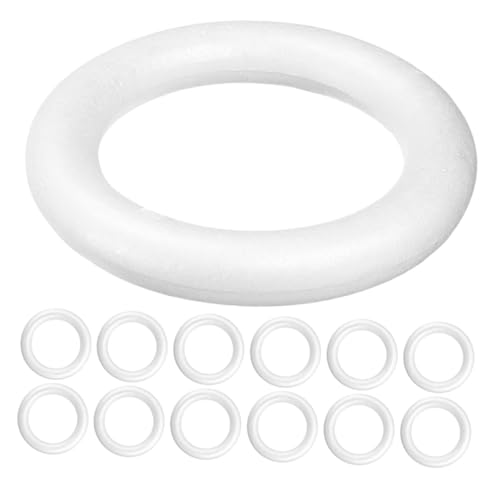 Tofficu 36stücke Schaumstoffkreise Zum Basteln Kranzringe Aus Weißem Polystyrol Runde Schaumstoffformen Für DIY-kränze Weihnachtsdekoration Festliche Ornamente Leicht Und Langlebig von Tofficu