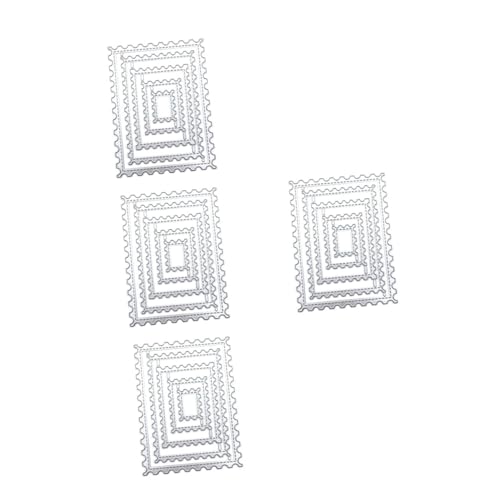 Tofficu 4 Sätze Stempelmodell-messerform Handwerkstools Scrapbooking -Tools Album- Stanzformen Schneidwerkzeug Rahmen Stirbt Scrapbooking Stirbt Kohlenstoffstahl Silver 5 Stück * 4 von Tofficu