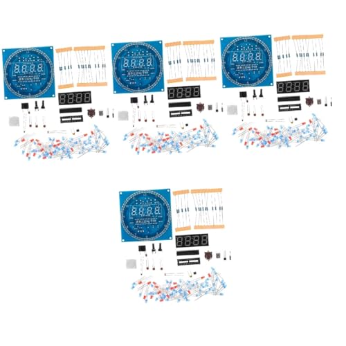 Tofficu 4 Sets Elektronisches Uhren Kit LED Digital Großanzeige Badezimmeruhr Schreibtisch Kinderuhr Modellbausätze Uhrenbausätze Uhrenlötprojekt Uhren Hardware Kit Elektronische von Tofficu