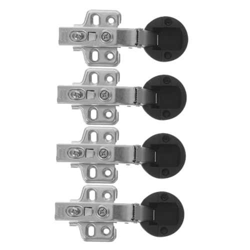 Tofficu 4 Stück Dämpfende Glastürscharniere aus Kaltwalzstahl Teiliges Hydraulische Soft Close Funktion Korrosionsbeständig für Küchen und Glasvitrinenschränke Sichere Montage Geräuscharm von Tofficu