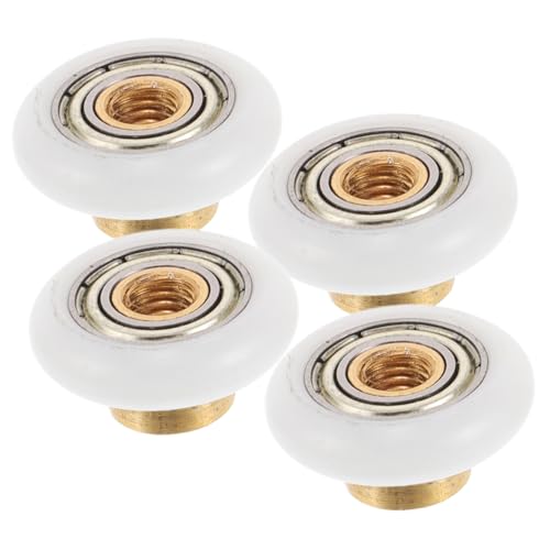 Tofficu 4 Stück Duschtürrollen Ersatzteile Große Flache Laufrollen mit Bogen Design für Duschkabinen Glastür Langlebige Schiebetürrollen für Stabile und Sanfte Führung Passend für von Tofficu