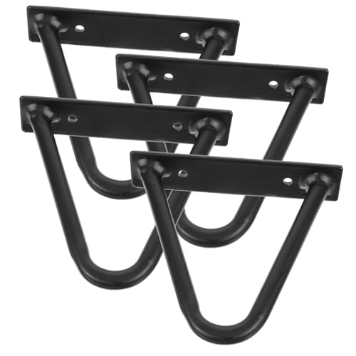 Tofficu 4 Stück Einfache Tischbeine Couchtisch Bein Fuß Schreibtisch Industrie -Tischbeine Richtmaschinen Möbelbeine Haarnadelbeine aus Metall Bankbeine Pflockbeine Black von Tofficu