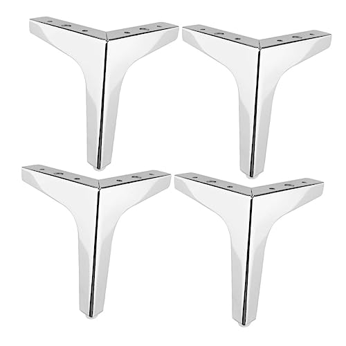 Tofficu 4 Stück Möbelstützen Füße Möbelfüße Möbelbein Bettstützbein runden Schlafsofa Couch Beine Furniture Legs ersatzteile für gartenmöbel couchfüße Schrankbein Teetischbein Eisen Silver von Tofficu