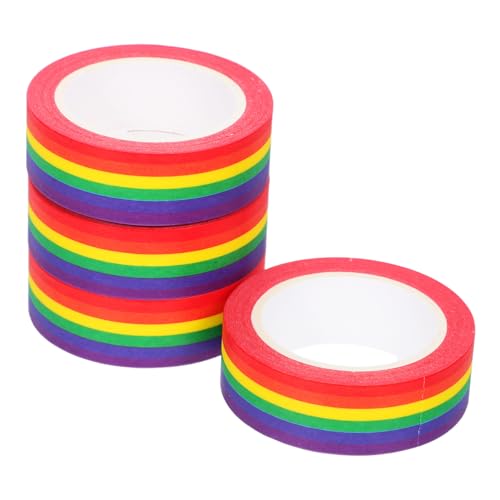 Tofficu 4 Stück Regenbogen Washi Tape Buntes Dekoratives Abdeckband Einseitig Klebend Wiederverwendbar Leicht Abreißbar Für Scrapbooking DIY Projekte Planer Geschenkverpackung von Tofficu