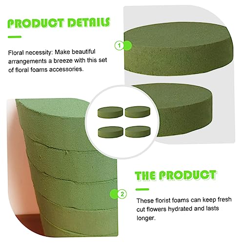 Tofficu 4 Stück Runde Grüne Steckschaumblöcke Saugfähiger Blumenschaum für Frische und Künstliche Blumen Stabile Blumensteckschaumzylinder für Hochzeiten Feierlichkeiten und Kreative von Tofficu