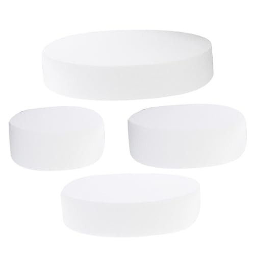 Tofficu 4 Stück Schaumkuchen-Modell gefälschter Kuchenschaum DIY-Fälschung Attrappe für Tortenböden Kuchenscheibe Cake Dummy kuchenform rotierender Kuchenstand falschen Kuchen sammeln Weiß von Tofficu