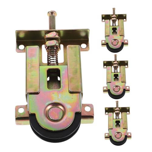 Tofficu 4 Stück Schiebetür Rollenrad Möbel Gleitrollen Kleiderschrank Gleitrollen Schranktürbeschläge Schiebetürbeschläge Kleiderschrank Rollenräder Schrank Gleitbeschläge Golden von Tofficu