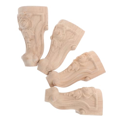 Tofficu 4 Stück Teiliges Geschnitzte Tischbeine Robuste Möbelbeine mit Europäischem Design Ersatz Holzfüße für Sofas Schränke Bänke Einfache Montage Langlebige Unterstützung von Tofficu