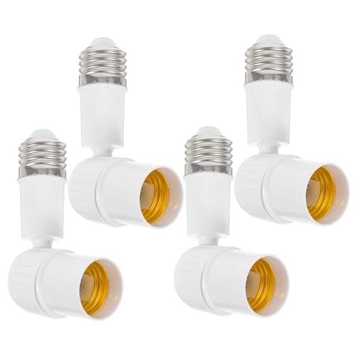 Tofficu 4 Stück Teiliges Lampenfassungs Adapter Drehbar Schwenkbar für LED und Energiespar Glühbirnen Verlängerung für Wohnzimmer Büro Außenbereich zur Lichtoptimierung von Tofficu