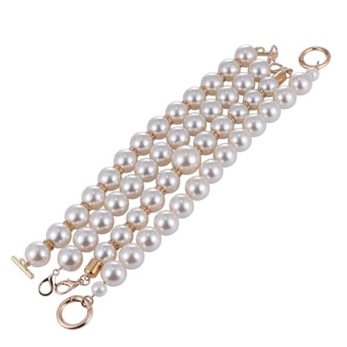 Tofficu 4 Stück Teiliges Perlentaschen Ketten aus Metall Glänzende Handtaschen Accessoires mit DIY Schmuckkette für Damen Elegantes Band für Umhängetasche und Handtasche von Tofficu
