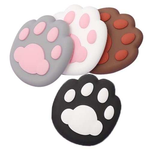 Tofficu 4 Stück Teiliges Silikon Türgriff Schutzset mit Katzenpfoten Design Leiser Türstopper Wandpuffer gegen Türschlag Kratzfester Türkantenschutz für Zimmertüren Selbstklebend Langlebig von Tofficu