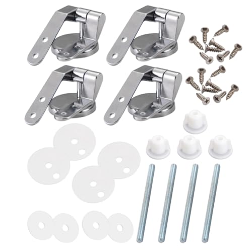 Tofficu 4 Stück Teiliges Wc Sitz Scharnier Ersatzset aus Langlebiger Zinklegierung Stabile Befestigung für Spültoiletten Toilettendeckel Scharniere mit Hoher Tragkraft und Einfacher Tofficu 4 Stück Teiliges Wc Sitz Scharnier Ersatzset aus Langlebiger Zinklegierung Stabile Befestigung für Spültoiletten Toilettendeckel Scharniere mit Hoher Tragkraft und Einfacher von Tofficu