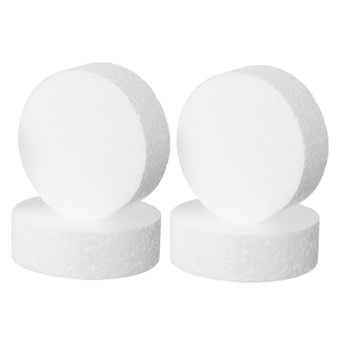 Tofficu 4 Stück Teiliges Weiße Hartschaumplatte Rund Stabile Schaumstoff Kuchen Dummy Modelle für Tortendekoration Fondant Übung und DIY Handwerksprojekte Tofficu 4 Stück Teiliges Weiße Hartschaumplatte Rund Stabile Schaumstoff Kuchen Dummy Modelle für Tortendekoration Fondant Übung und DIY Handwerksprojekte von Tofficu