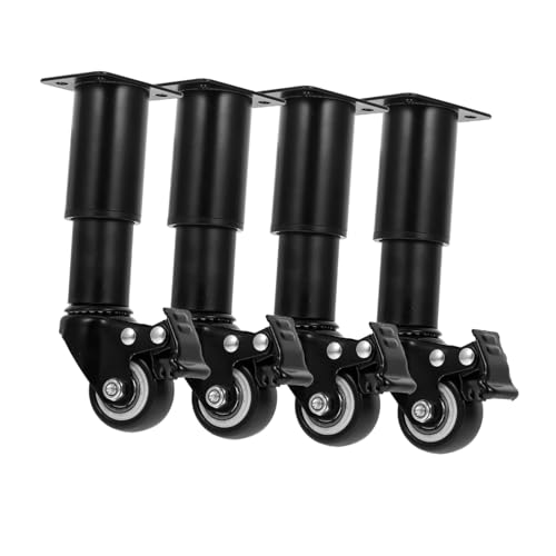 Tofficu 4 Stück Verstellbare Sofa -Beine Kommode Beine Möbelbeine Tischbein Beine Für Tisch Kabinettsbeine Couch Beine Lenkrollen Kaltgewalzter Stahl Black von Tofficu