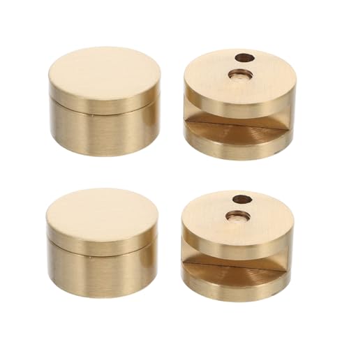 Tofficu 4 Stücke Teiliges Spiegelhalter Clips aus Messing Wandmontage Glasclips für Dicke Badezimmerspiegel und Kommoden Stabile und Einfache Installation Spiegelbefestigung von Tofficu