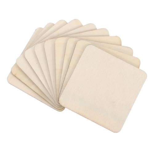 Tofficu 40 Stück Leere Holzquadrate Unfertige Holzquadrate Holzhandwerksausschnitte Holzschnitte Zum Bemalen Mini-holzverzierungen Quadratische Holzscheiben Holzfliesen Basteln Beige von Tofficu