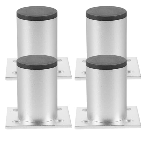 Tofficu 4 Stücke Verstellbare Möbelbeine Aluminiumlegierung Metall Möbelfüße für Sofa Couchtisch Kommode Ersatz Beine Einfach zu Montieren von Tofficu