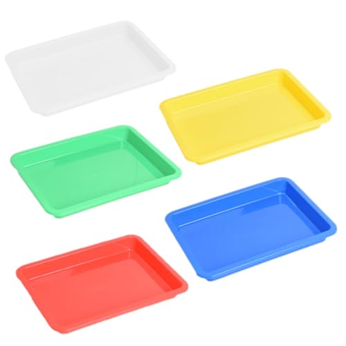 Tofficu 5 Stck Teiliges Kunststoff kunsttablett Vielseitiges Basteltablett für Perlen DIY projekte und Malen Leichtes Organizer tablett in Farben für Schule Zuhause und Kreative von Tofficu