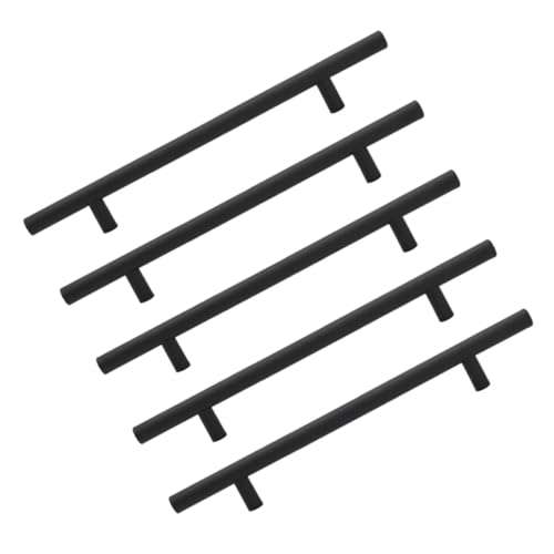 Tofficu 5 Stück Edelstahl Möbelgriffe Schwarz Gebürstet Schrankgriffe Küchenschrank Griffe Modern Für Kommode Kleiderschrank Wohnzimmer Badezimmer von Tofficu