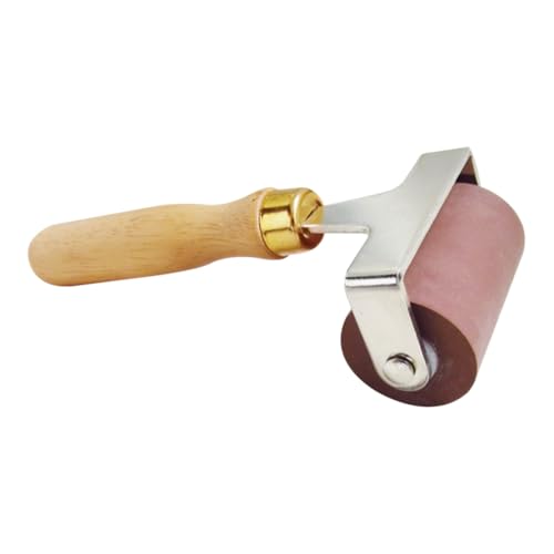 Tofficu 5 Stück Rubber Printmaking Roller Roter Gummiwalze Handlicher Holzgriff Leichtes Druckwerkzeug für Kunst und Bastelprojekte Langlebig und Hautfreundlich von Tofficu