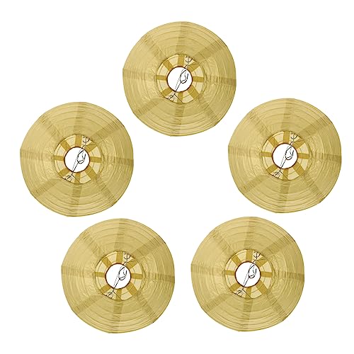Tofficu 5 Stück Runde Papierlaternen Leichte Lampions für Hochzeitsdeko Neujahrsparty Geburtstagsfeier und Festtagsdekoration Gold Tofficu 5 Stück Runde Papierlaternen Leichte Lampions für Hochzeitsdeko Neujahrsparty Geburtstagsfeier und Festtagsdekoration Gold von Tofficu