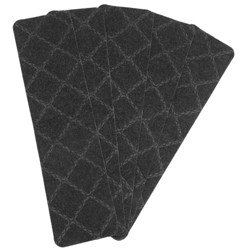 Tofficu 5 Stück Rutschfester Teppich Treppenstufen Teppiche Drinnen Läufer Mit Teppich Ausgelegt Tritt Griffe Nonslip Schwarz Selbstklebende Stufenmatten Polyester (polyester) von Tofficu
