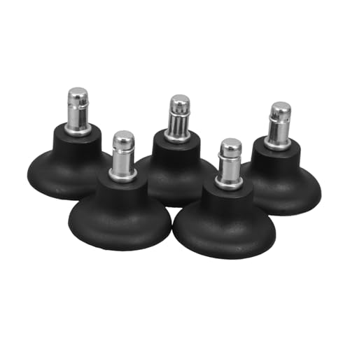 Tofficu 5 Stück Teiliges Bürostuhl Gleiter aus Grauem Pu material Kratzfeste Feste Bodengleiter mit Einsteckstift für Stationäre Drehstühle Kompatibel mit Büro Kosmetikstühlen Einfache von Tofficu