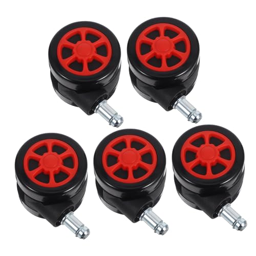 Tofficu 5 Stück Teiliges Gaming Chair Wheels Ersatzrollen für Bürostuhl und Computer Gaming Stuhl Schwerlast-drehrollen Strapazierfähig Leise Bodenschonend Geeignet für Hartholzböden von Tofficu