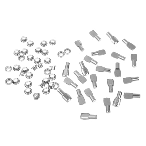 Tofficu 50 Sätze Metall Regalstützen für Schränke Vernickelte Stahlregalhalter in Löffelform Stabile Einlegebodenhalter für Möbel Bequeme Schrankeinlegeböden Rostbeständig und Langlebig von Tofficu