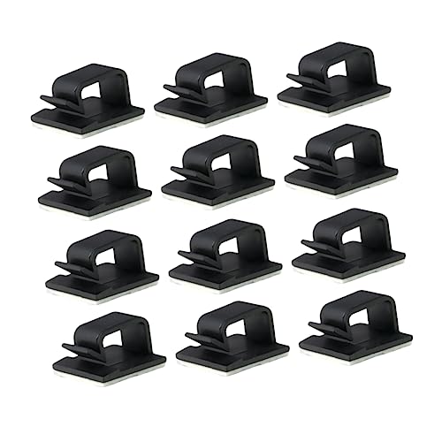 Tofficu 50 Stück Kabelorganizer Selbstklebende Kabelclips für Schreibtisch Auto und Zuhause Schwarz Kabelhalter für USB und Stromkabel Einfache Installation von Tofficu