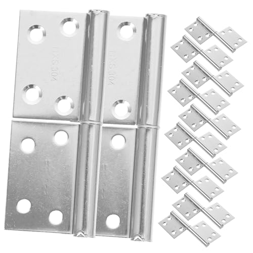 Tofficu 6 Paare Edelstahl Flaggen Scharnier Abnehmbar Rostfrei Langlebig für Haushalts und Holztüren Stabiles Türband Kleines Klappenscharnier mit Elegantem Design von Tofficu