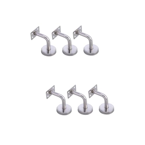 Tofficu 6 Stück Armlehnenhalterung drinnen Handbahnklammern für Treppen Handläufe Wand Handlaufhalterungen Schienenhalterung Handlauf Stahl Handlauf Unterstützung Silber von Tofficu