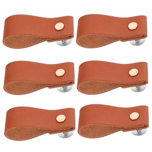 Tofficu 6 Stück Braune PU Möbelgriffe mit Schrauben Vintage Tür und Schubladengriffe für Kommode Kleiderschrank Küchenschrank Einfache Montage Dekorative und Vielseitige Anwendung Tofficu 6 Stück Braune PU Möbelgriffe mit Schrauben Vintage Tür und Schubladengriffe für Kommode Kleiderschrank Küchenschrank Einfache Montage Dekorative und Vielseitige Anwendung von Tofficu