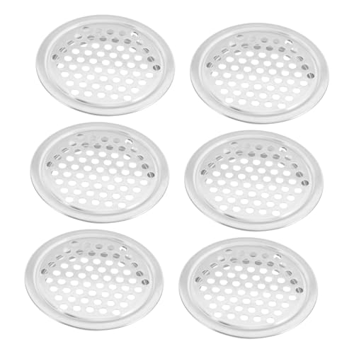 Tofficu 6 Stück Edelstahl Lüftungsgitter Rund Mesh Ventilationsabdeckung für Möbel Schrank Kleiderschrank Atmungsaktiv Feuchtigkeitsresistent Belüftungsloch Zubehör von Tofficu