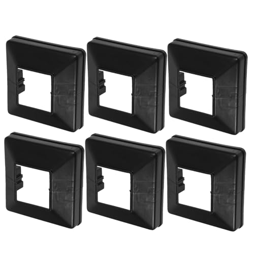 Tofficu 6 Stück Schwarze Pfostenabdeckungen Teiliges Kunststoff Pfostenverkleidung für Veranda und Geländer mit Eleganter Moderner Optik und Vielseitiger Anwendung als Abschlusskappen für von Tofficu