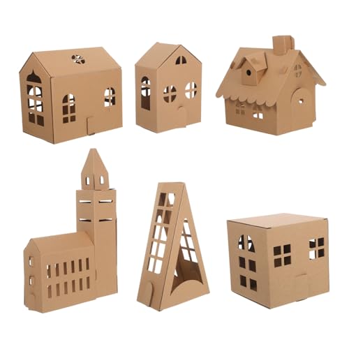 Tofficu 6 Stück Teiliges Miniatur Papphaus Bastelset für Stabile Papphaus Modelle zum Bemalen DIY Spielhaus Basteln Einfallsreiches Handwerksprojekt für Kindergarten und Schule Tofficu 6 Stück Teiliges Miniatur Papphaus Bastelset für Stabile Papphaus Modelle zum Bemalen DIY Spielhaus Basteln Einfallsreiches Handwerksprojekt für Kindergarten und Schule von Tofficu