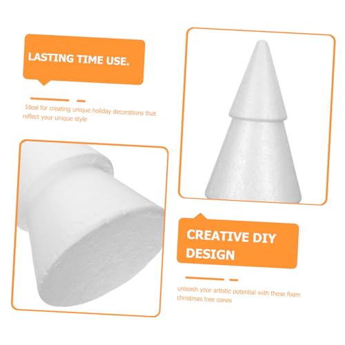 Tofficu 6 Stück Teiliges Weiße Polystyrol Schaumstoff Weihnachtsbaumkegel Vielseitige DIY Bastelformen für Weihnachtsdeko Kunstprojekte Schule und Büro von Tofficu
