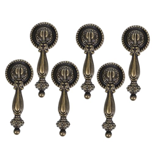Tofficu 6 Stück Vintage Stil Schrankgriff Bronze Einloch Retro Möbelknöpfe mit Glatter Oberfläche und Einfacher Montage für Kommode Schrank Schublade von Tofficu
