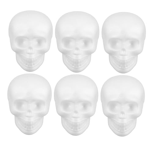 Tofficu 6stücke Weißer Totenkopfschaum Schaumstoffformen Für Halloween-Dekorationen Gruselige Halloween-Requisiten Zum Bemalen Und Aufhängen Für Tischdekoration Und Party-atmosphäre Tofficu 6stücke Weißer Totenkopfschaum Schaumstoffformen Für Halloween-Dekorationen Gruselige Halloween-Requisiten Zum Bemalen Und Aufhängen Für Tischdekoration Und Party-atmosphäre von Tofficu